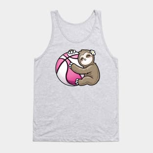 Cute Girls Basketball Sloth Player Tank Top